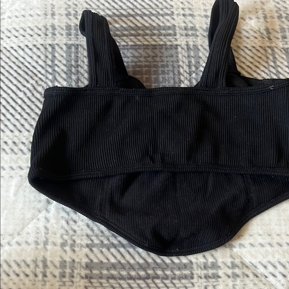Dynamic Black Ribbed Bustier - Picture 4 of 5